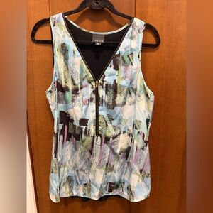 Trouve’ Women's Sleeveless Top - Multicolor Abstract Design